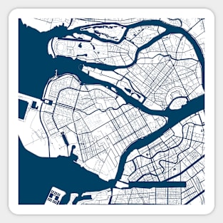 Kopie von Kopie von Kopie von Kopie von Kopie von Kopie von Kopie von Kopie von Kopie von Kopie von Lisbon map city map poster - modern gift with city map in dark blue Sticker